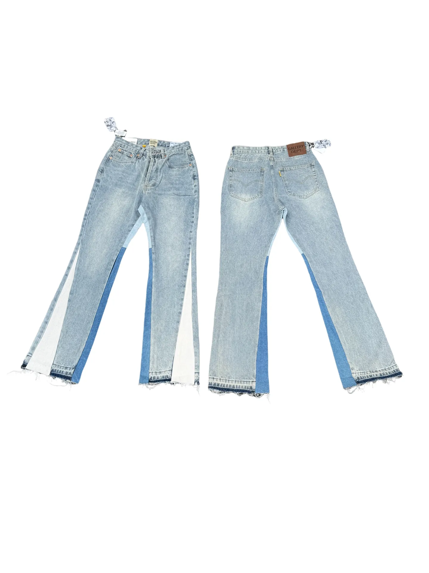 P246💰G11 GALLERY DEPT. Denim bell-bottoms, washed and distressed spliced ​​jeans. GALLERY is attracted by these bell-bottoms. Whether it is a reset of Carhartt or Levis, it creates a strong brand style. Since these pants are modified from rare vintage, the production capacity is limited. Therefore, after many icons wore them, these pants were once hard to find. Later, perhaps due to the improvement of GD's business in the past two years and the expansion of production lines, the brand itself lowered the price, so I can't wait any longer for these pants this year and will definitely buy them. During the process of the denim washing plant, the owner of the washing plant helped introduce a boss who had worked for Levi's foundry and started his own business. This also paved the way for the following styles. Therefore, Levi's remodeled single product for the base plate is really familiar. Whether it is the fabrics supplied or the lathes used in production, there is nothing to choose from. -Color: blue -Size: S-XXL (corresponding to 28-36)